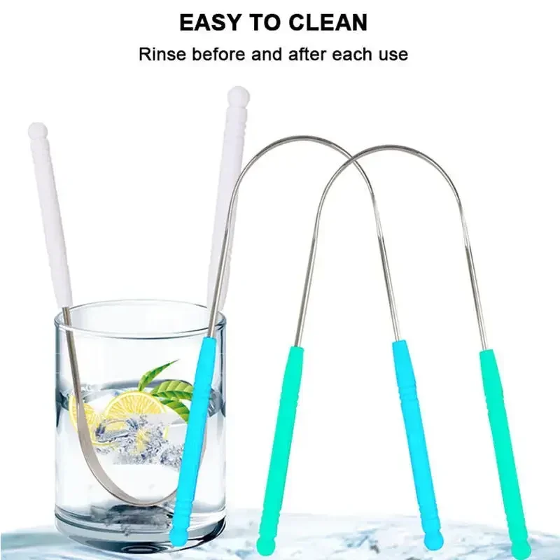 Escova de limpeza de língua de higiene oral, raspador de língua de alta qualidade, 1 peça de escova de dentes de língua de aço inoxidável