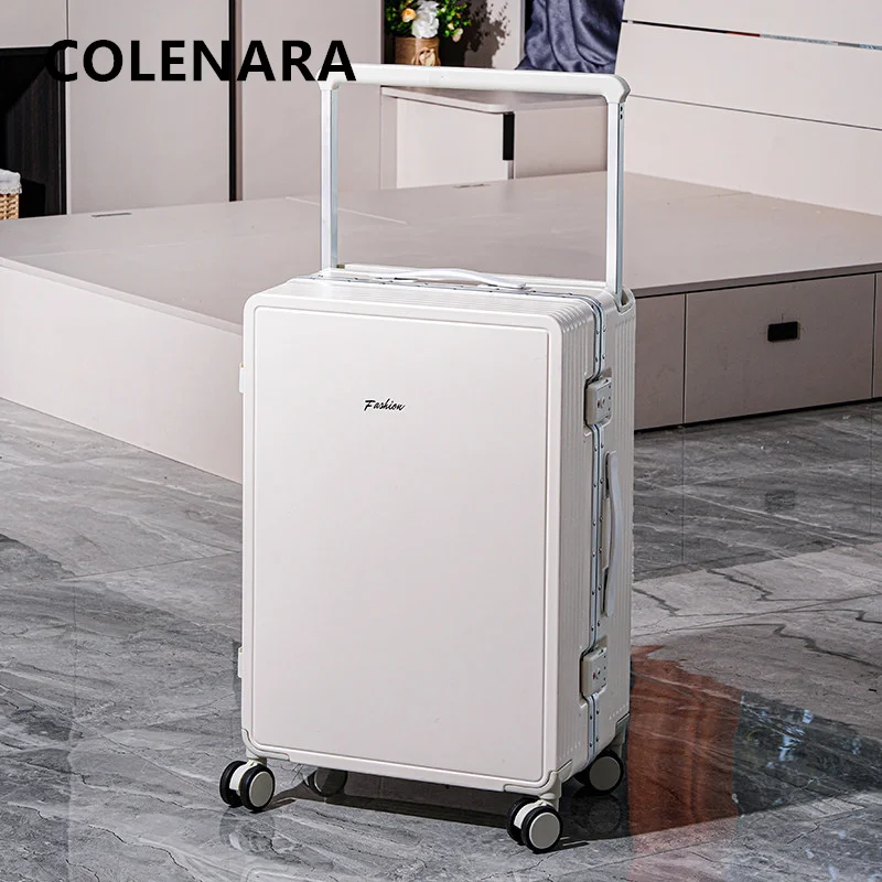 COLENARA Breiter Koffer mit universellen Rollen, 20 Zoll, für Damen und Herren, robuste Reisetasche mit Zahlenschloss