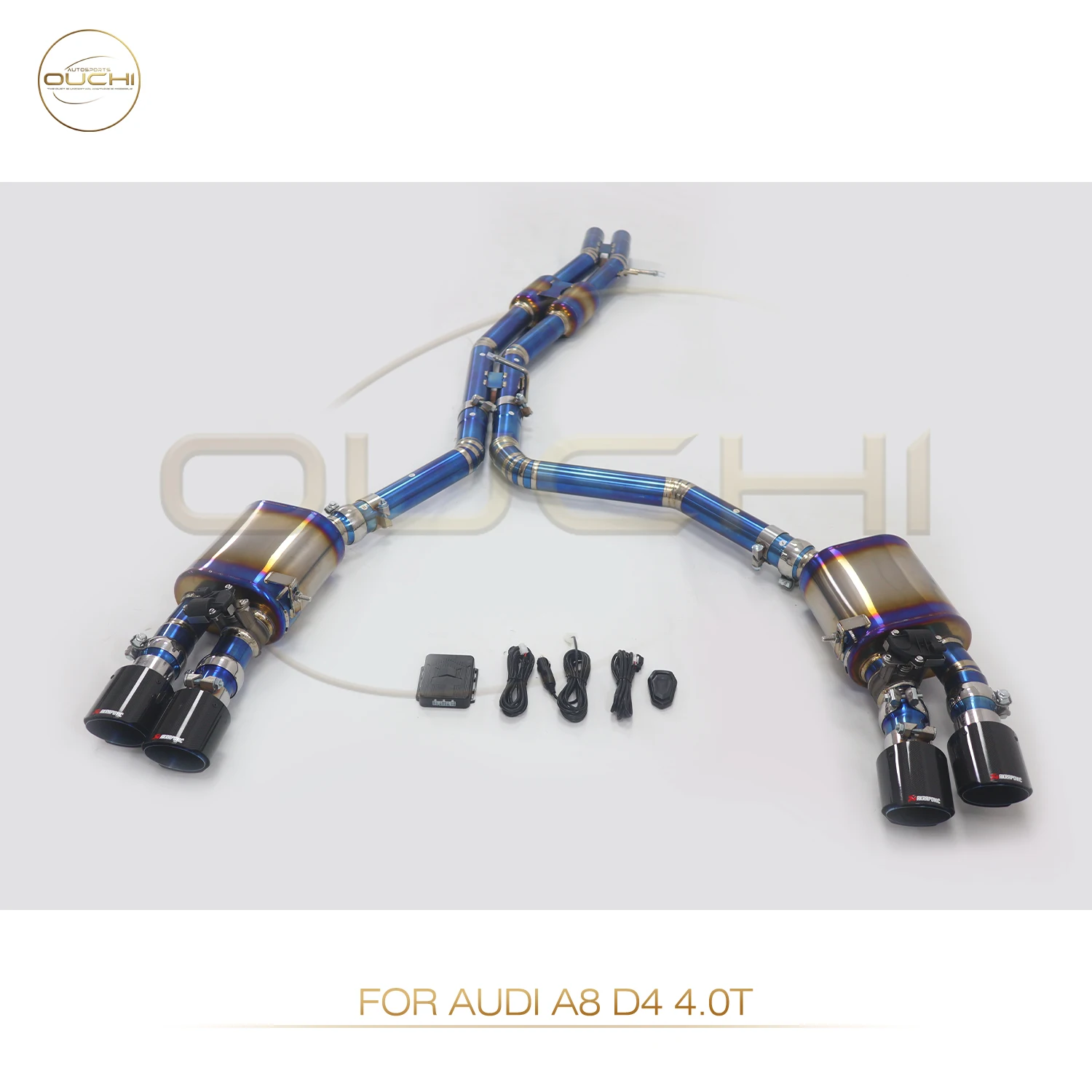 OUCHI Titanium Exhaust System Performance Catback for Audi A8 D4 4.0T Muffler With Valve