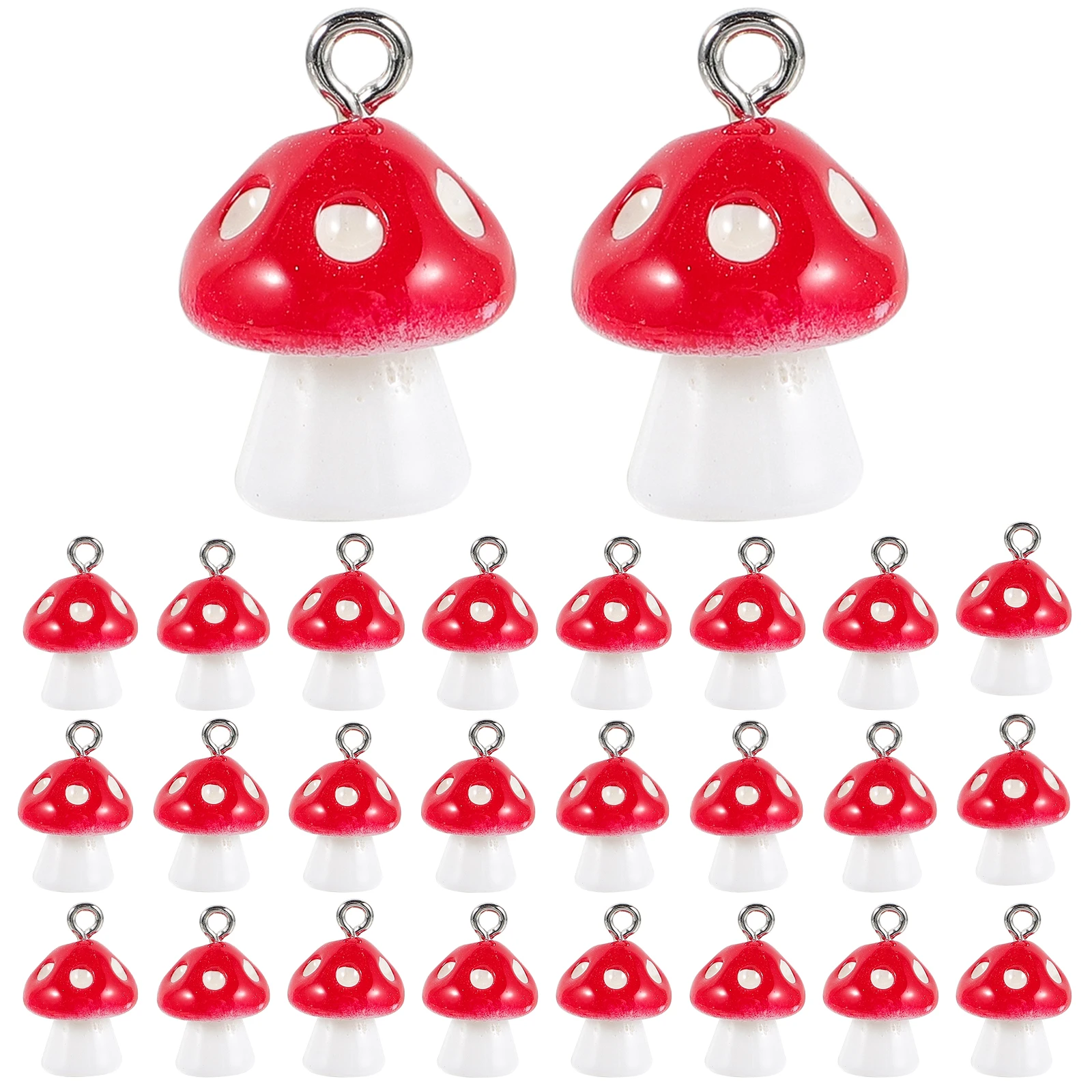 

30 Pcs Jewelry Mushroom Pendant Mini Mushrooms Bracelet Charms Nail Red Blue Accessories Beads Making Miss