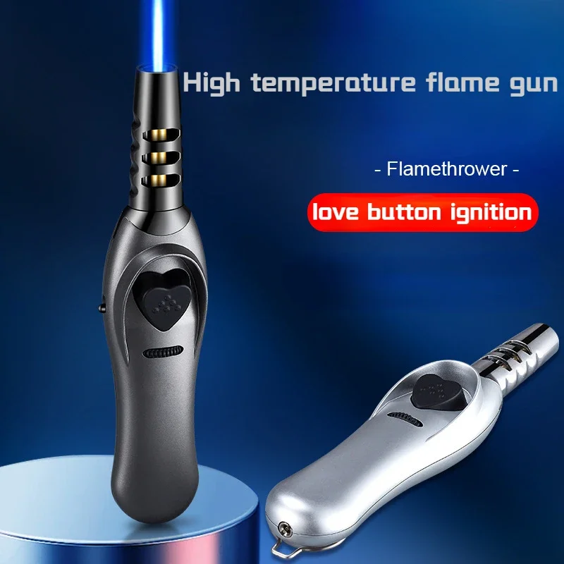 New 1300 Degree High Temperature Resistant Creative Red Heart Shape Blue Flame Windproof Direct Flush Welding Gun and Flame Gun