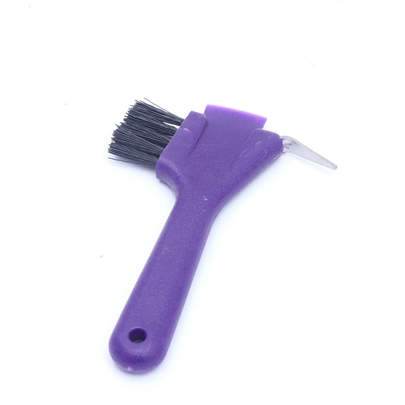 3PCS Sturdy Horse Hoof Pick Brush Horseshoe Cleaning Brush With Handle Portable Hoofpick Random Color