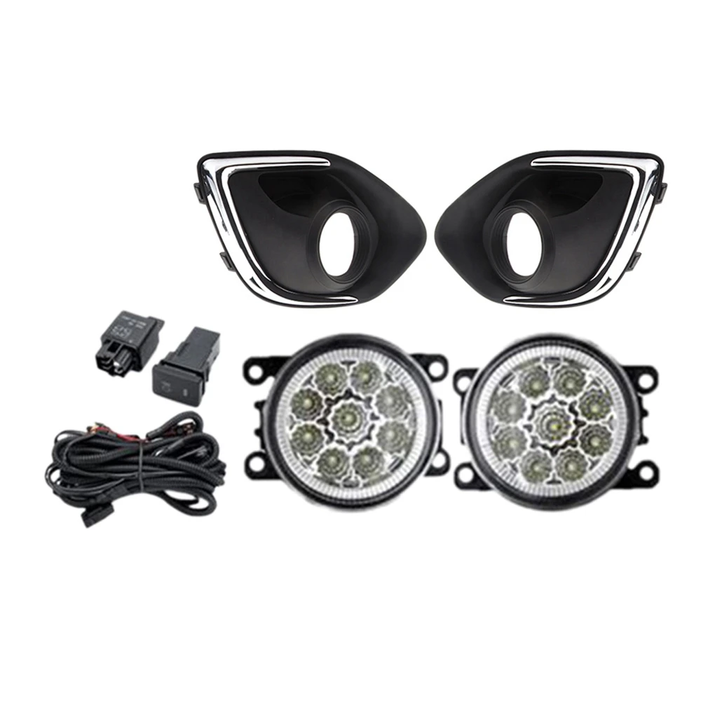 

LED Fog Lights Headlight for Mitsubishi ASX RVR Outlander Sport 2013-2015 Foglight Grilles Harness Switch Kit