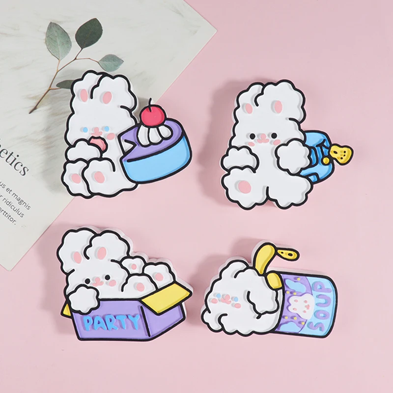 Cartoon Cute Rabbit Car Air Outlet Aromatherapy Plaster Mold DIY Refrigerator Sticker Silicone Mold