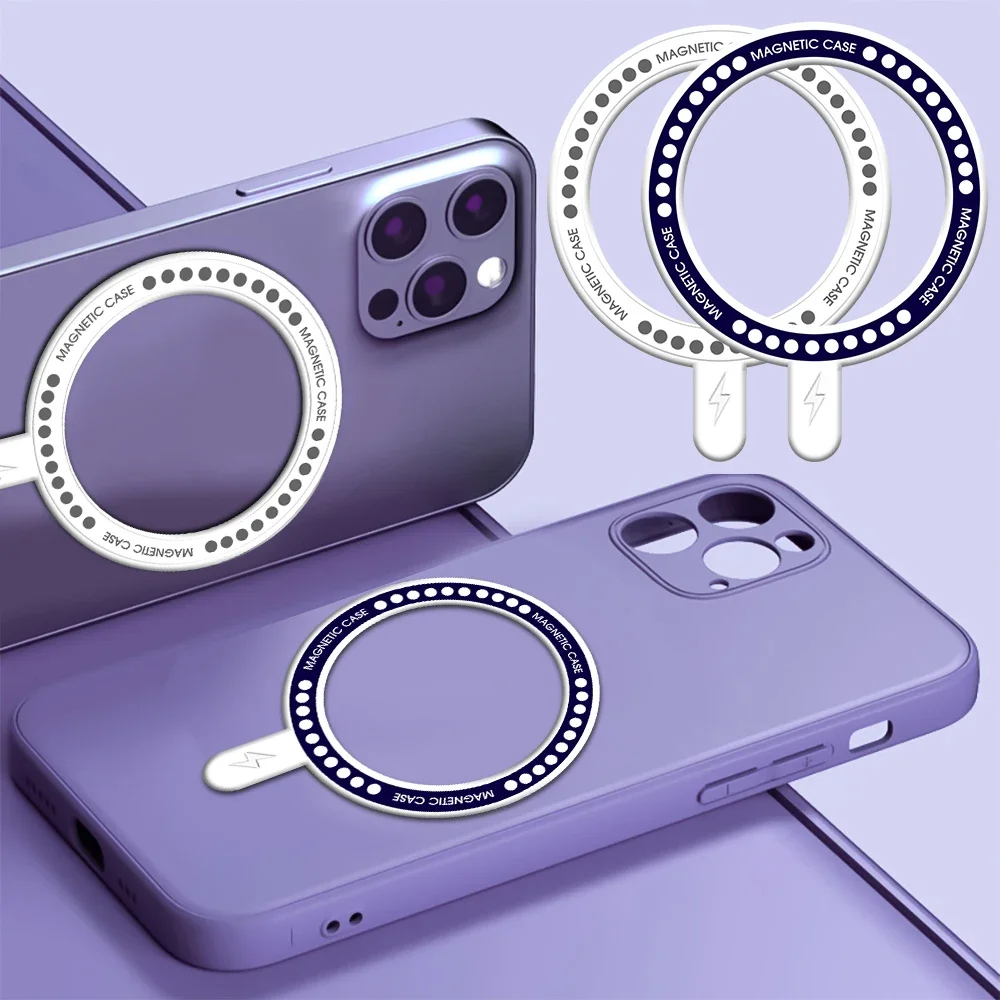 For Magsafe Magnetic Ring Wireless Charger Plate For iPhone 15 14 13 12 Pro X XR XS 8 7 Plus Universal Car Holder Magnet Sticker