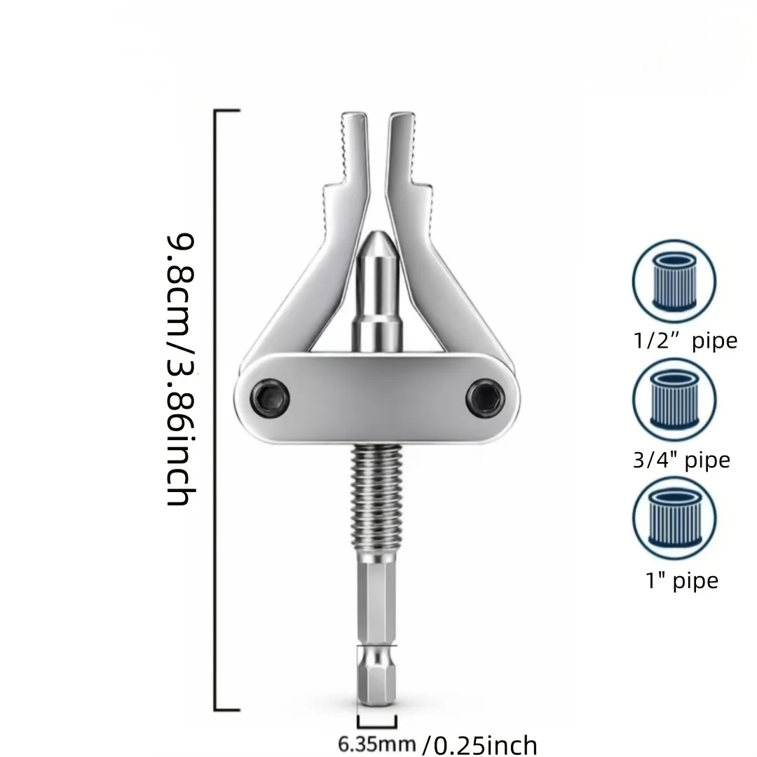Pipe Extractor Tool Broken Thread Puller Hex Shank Power Drill for PPR PVC Plastic MPP Pipes DN20/25/32 1/2″ 3/4″ 1″ Inch