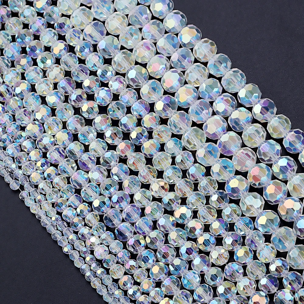 Louleur Half AB Color Faceted Crystal Beads For Jewelry Making Loose Spacer Beads DIY Bracelet Necklace Wholesale