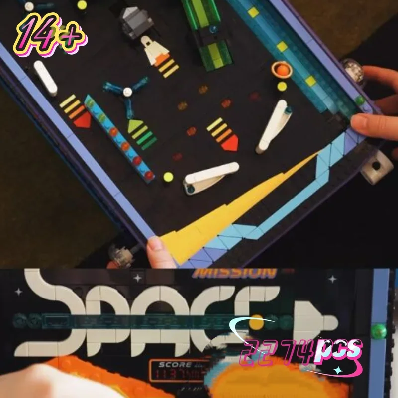 In Stock 2274PCS Icons Arcade Pinball Building Blocks Machine Building Set for Adults and Fans of Retro Game Birthday Gifts