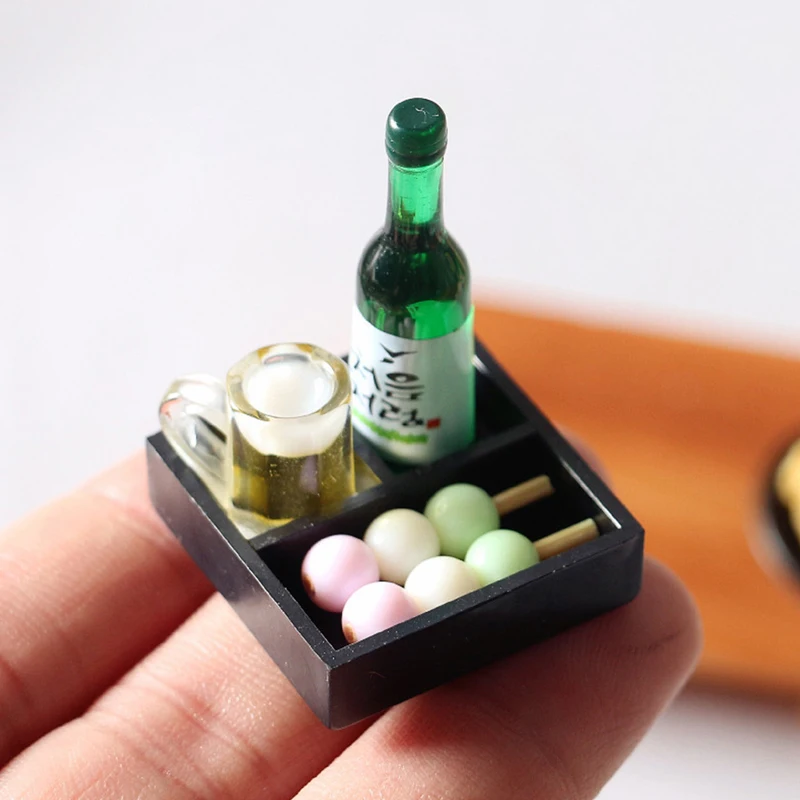 Casa de bonecas estilo japonês em miniatura sushi e tempura bento caixa acessórios para casa de bonecas brinquedo conjunto de jogo de comida ao redor da boneca