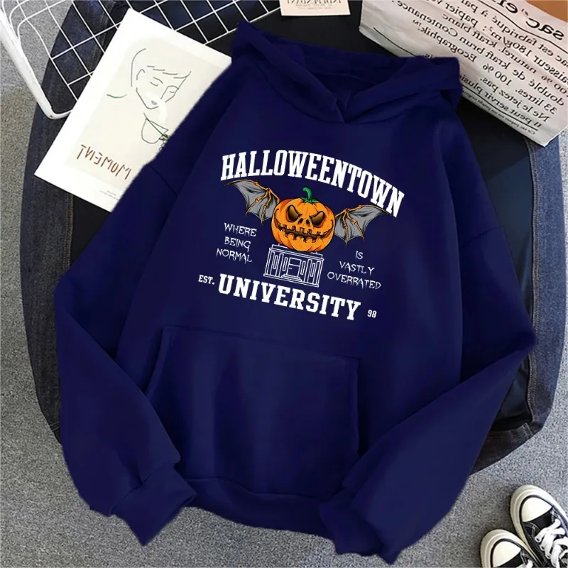 Halloween Town Pumpkin Party Hoodies Autumn WInter Loose Casual Pullovers Hoodie Fashion Sweatshirts Fleece Men\'s Cotton Hoodie