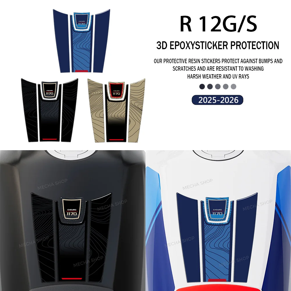 

For R 12 G/S R12GS R 12 GS 2025 2026 Motorcycle Fuel Tank Pad Stickers 3D Gel Epoxy Decals Protection Kit