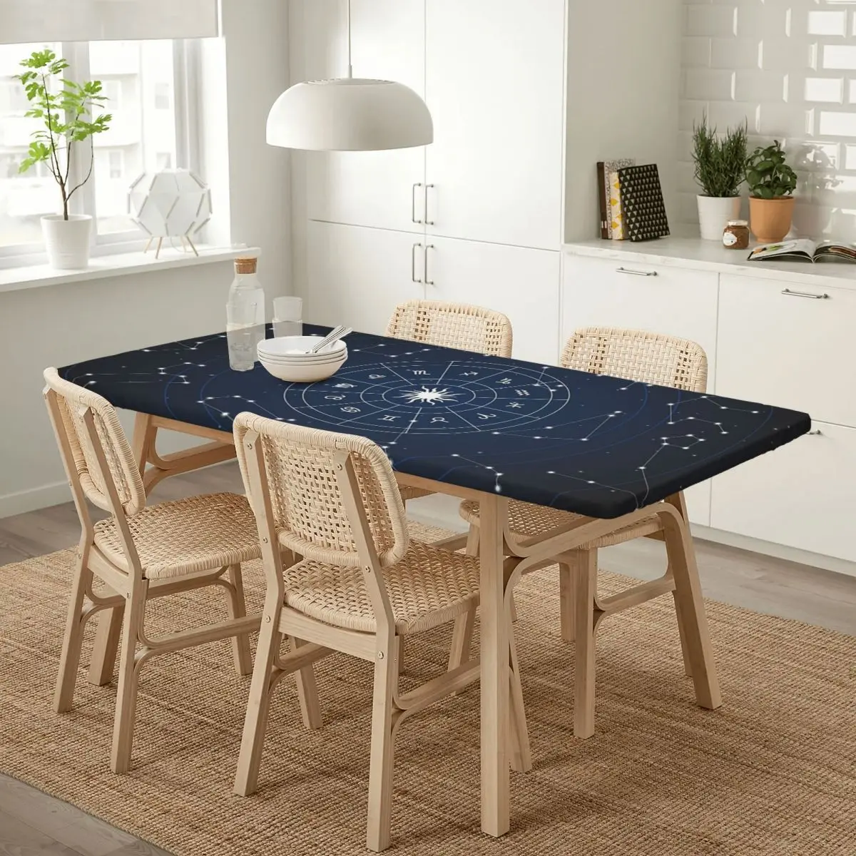 Zodiac Constellations Space Custom Rectangular Tablecloth Waterproof Table Cover for Festival Party Decorations Table Cloth