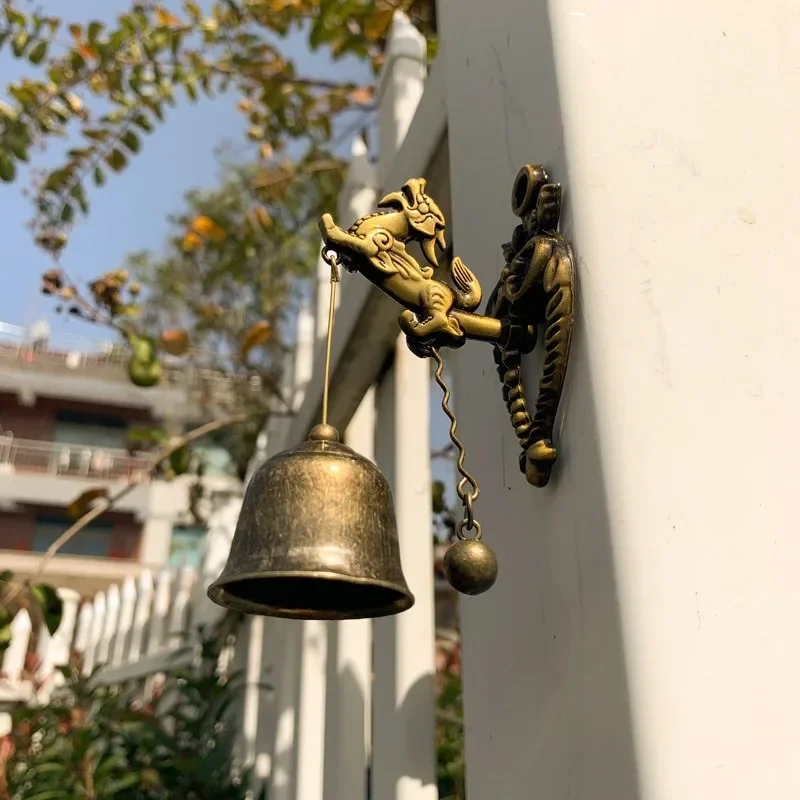 Kirin store doorbell pendant door decoration bell shop entrance glass cast iron door hanging wind chimes entry door bell