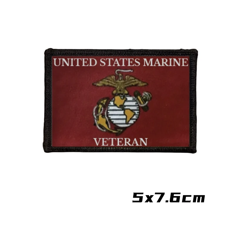 UNITED STATES MARINE VETERAN Morale Badge Hook and Loop Patches Tactical Backpack Printed Military Armband