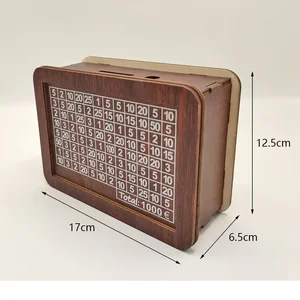 1000/2000/3000/5000/10000 يورو بنك أصبع خشبي مع بنك أصبع قابل لإعادة الاستخدام مع باب التوفير وصناديق الأرقام1 أفضل 8 صندوق حفظ نقدي للمبيعات - رقم 1