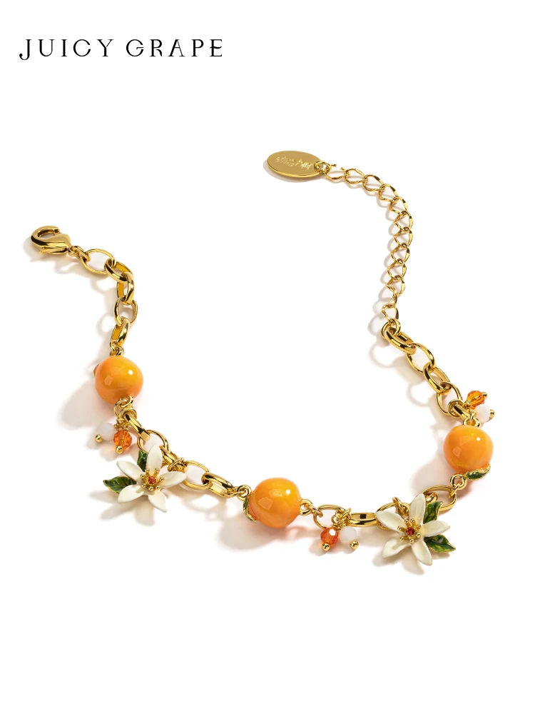 

Juicy Grape Orange Bracelet Female Niche Design Sweet Citrus Orange Gardenia Jewelry Girls Gift