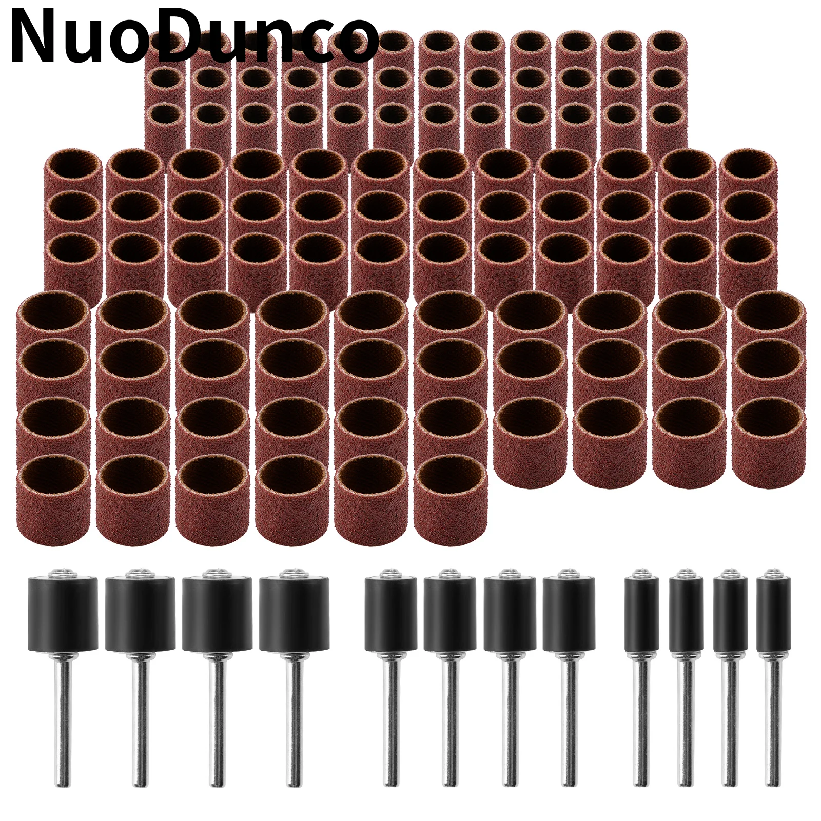 120Pcs Sanding Drum Set Sanding Bands With Sanding Mandrels For Accessories Woodworking Polishing Grinding DIY Craft Accessories