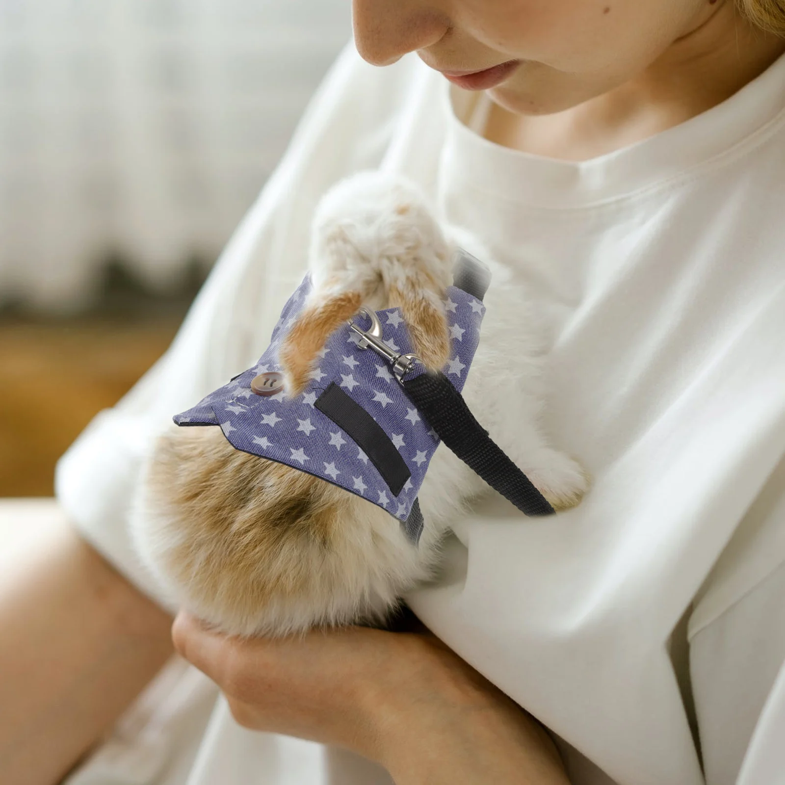 

3 Sets Breathable Bunny Harness Rabbit Vest Rope Pet Clothes Outfits for Rabbits Small Animals Indoor Cotton and Leash