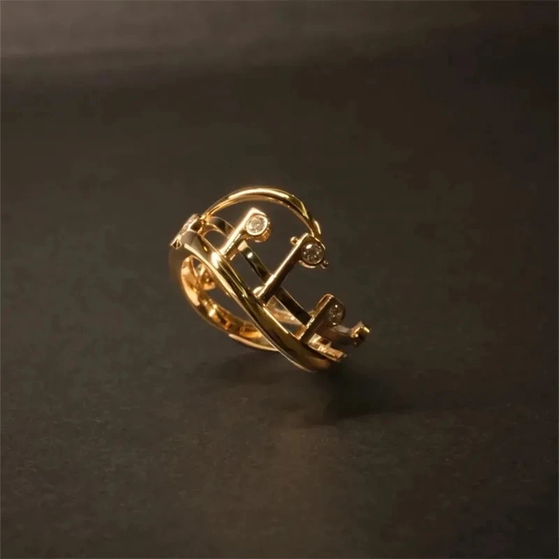 

Light Luxury Artistic Gentle Temperament Cello Note Ring Classic Melody Design Niche High-end Feeling Versatile Food Ring Gifts