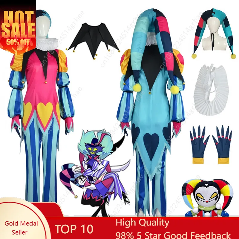 

Fizzarolli Cosplay Costume Tops Pants With Hat Neckwear Gloves Full Set Role Play Halloween Carnival Costume Suit