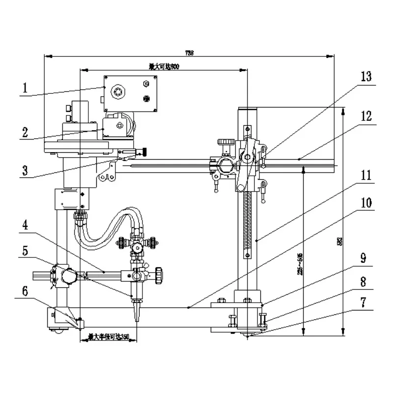 CG2-11G-PI Easy-to-Operate Hand Pipe Cutter Quick Install Gas Cutting Machine
