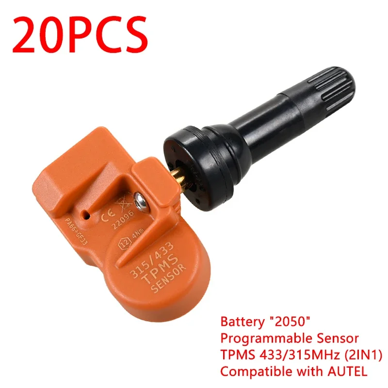 Programmable Sensor 315/433MHz 2in1 TPMS Metal Tire Pressure Sensor Universal Unlimited Edit Compatible For AUTEL Tools