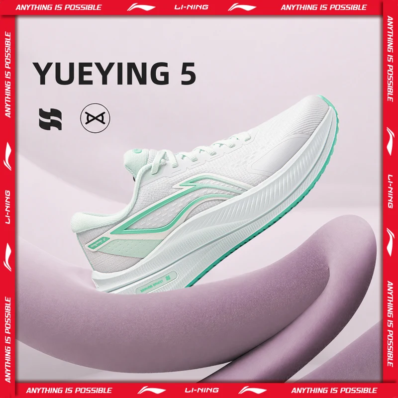 Li-Ning Chaussures de course YUEYING 5 pour femmes avec amorti optimisé, embout large, TEMPO BOUNSE, baskets réfléchissantes LiNing ARHW004
