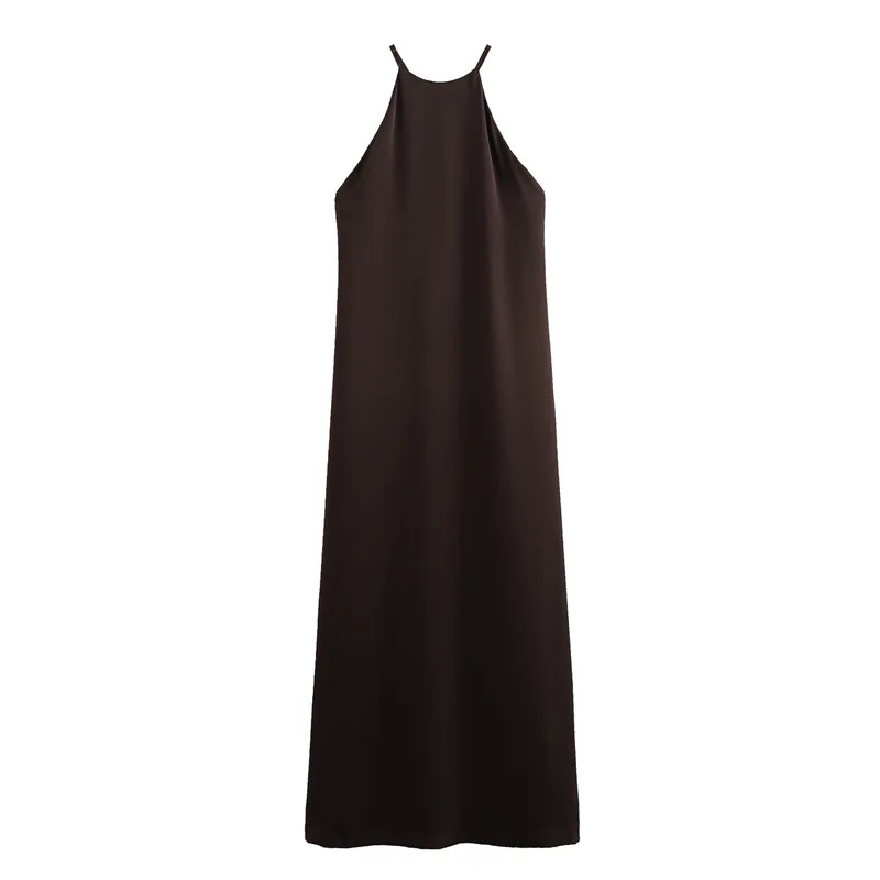 Nuovi abiti da donna Abito lungo con trama in raso di seta intarsiato di gioielli europei e americani