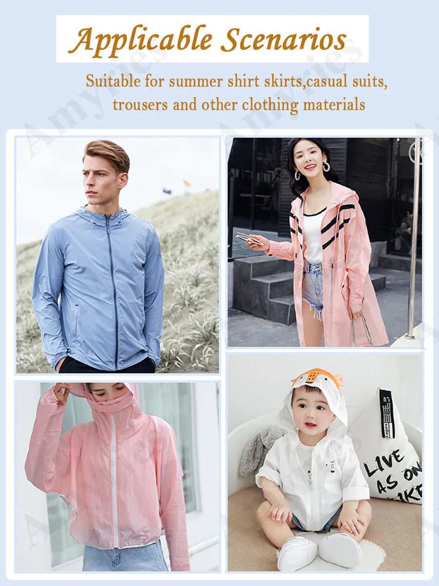 150cm Wide,Sunscreen Cloth Light Thin Sunscreen UV protective 20D Nylon Sun Protection Fabric For Wraps,Jackets, Sale by Meters
