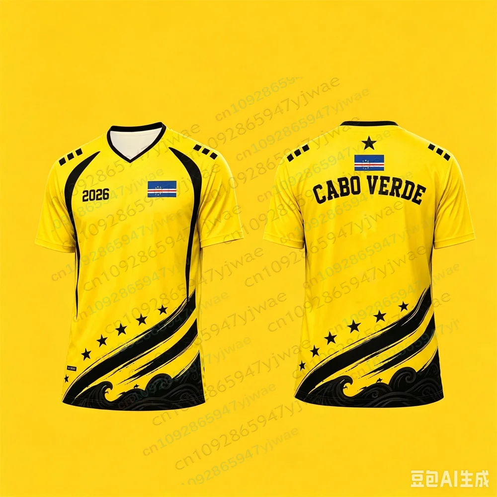 2026 Cabo Verde No.1 Vozinha Football Jersey Soccer Shirt Top Loose Breathable Speed Drying Sportswear Top Men Women T-Shirt