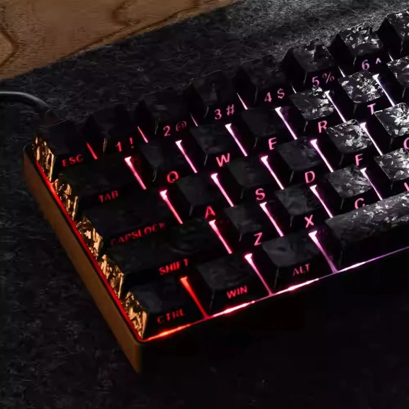 Letter Drive 2026 New 140pcs Keycaps Carbon Fiber Pattern Side Print Backlits for 60/64/68/75/87/98/104/108 Mechanical Keyboard view 6