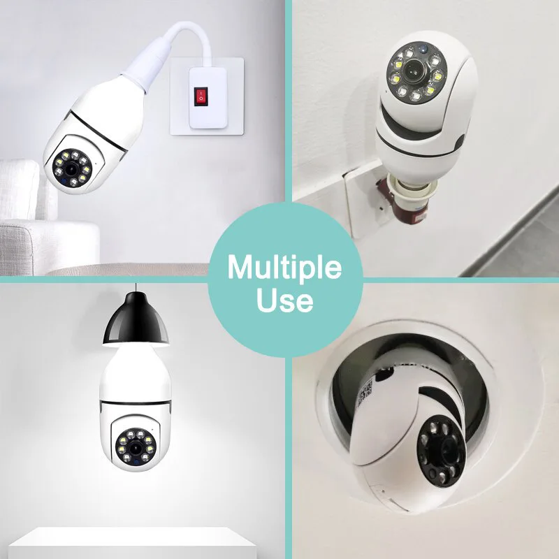 

2MP 1080P YILOT E27 Lamp Head Holder Wireless PTZ IP Dome Camera Full Color Night Vision Home Security CCTV Baby Monitor