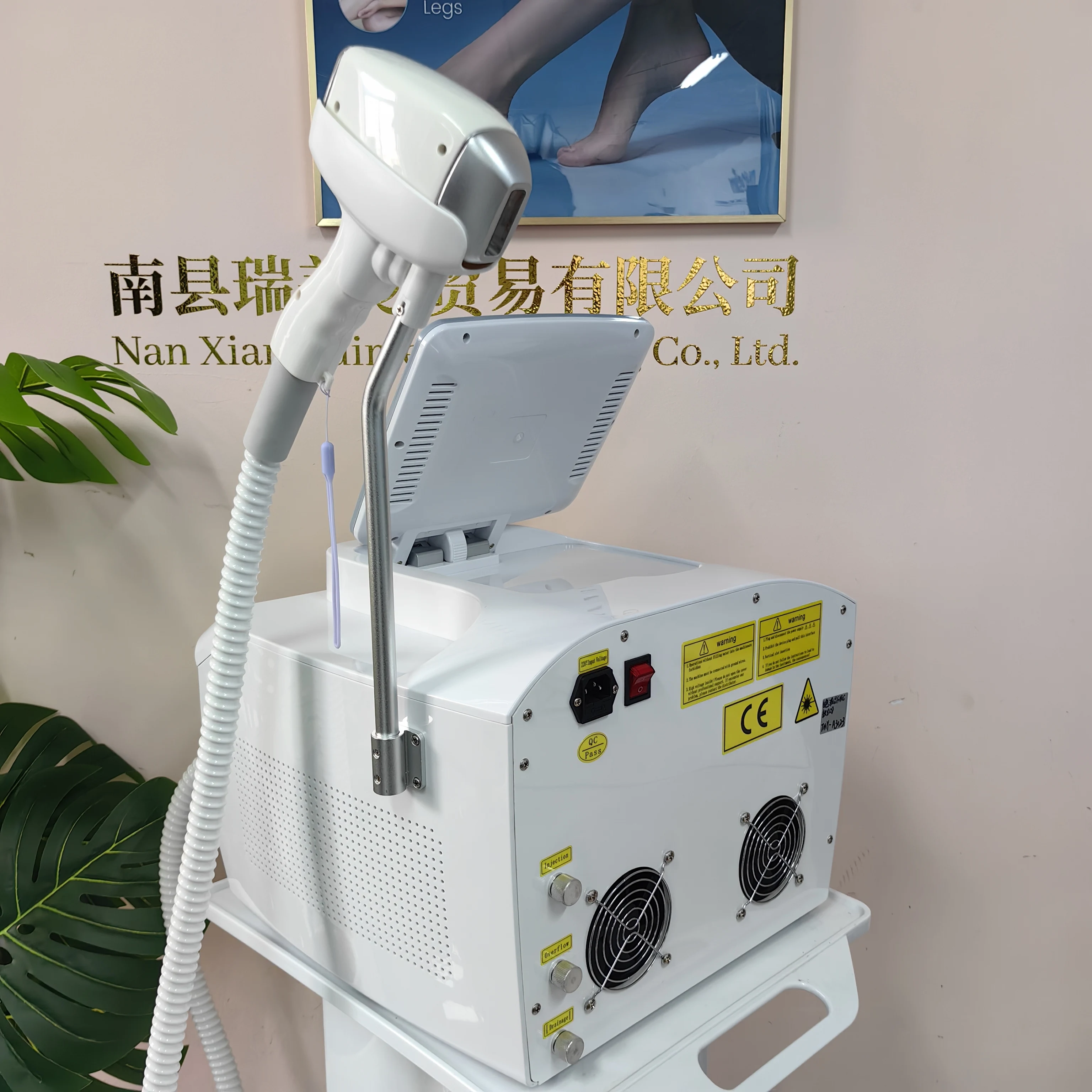 Depiladora Laser White Desktop Folding Screen 808 LCD Handle Diode Laser Hair Removal 6 Wavelength 16BARS High-quality Machine