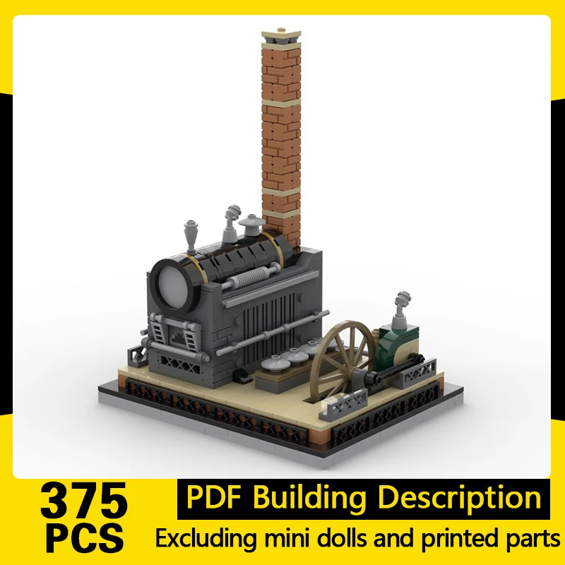 

City Street View Model MOC Building Bricks Retro Steam Engine Modular Technology Gifts Holiday Assemble Children Toys Suit