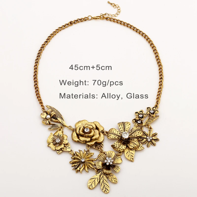 Large Metal Flower Chunky Necklace For Women Heavy Vintage Designer New Styles Party Accessories Fashion Jewelry Gifts 2023542