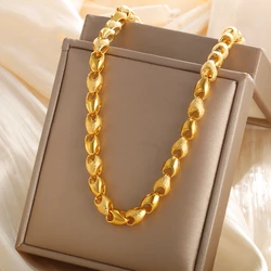 Neck Jewelry AU750 Boss Chain 9999 Real Gold Necklace Round Bead 18K chain Sleek Rock for men and women