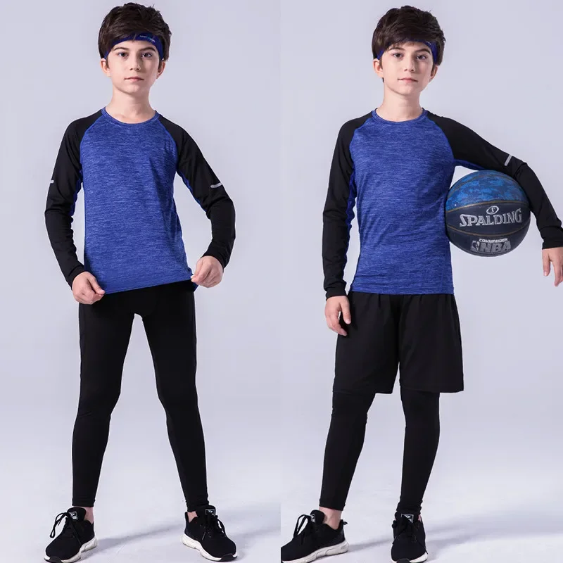 Kids Sports Clothes Compression Running Sportswear Set Outdoor Fitness Basketball Football Jogging Baseball Cycling Tracksuits