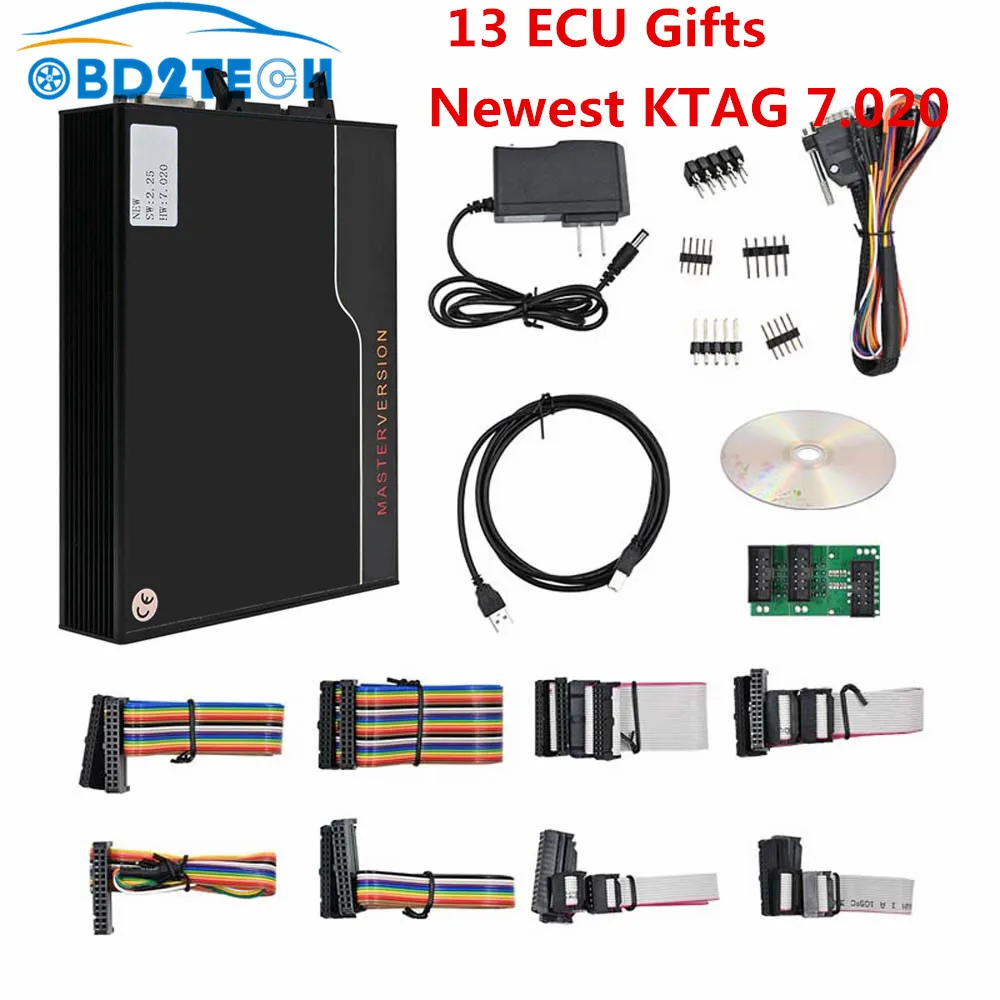 2024 Newest Online 2.80 EU Green Kess V5.017 OBD2 Manager Kit KTAG V7.020 2 LED BDM Frame 22pcs Adapter KTAG 2.25 ECU Programmer