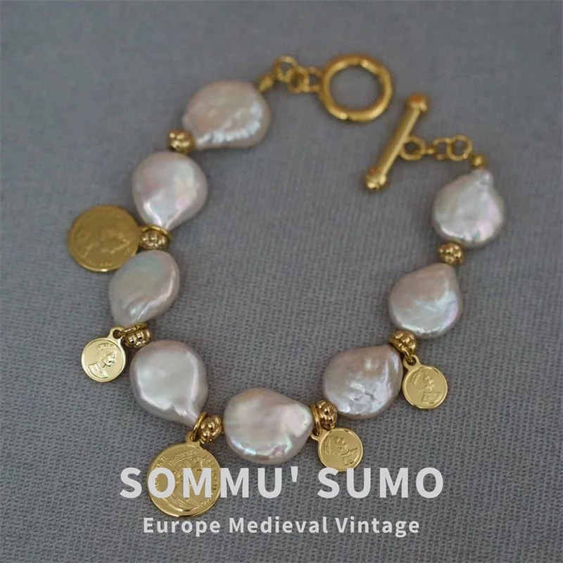 

Natural Freshwater Pearl Niche Women's Summer Light Luxury Coin Bracelet