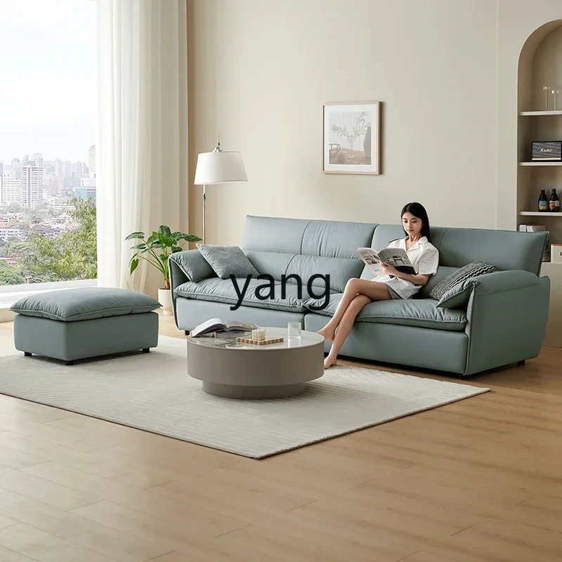 CX  sofa small apartment simple modern living room light luxury cream wind technology cloth straight row fabric sofa