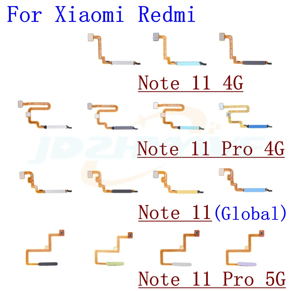 Touch ID Scanner Home Power On Button Connect Fingerprint Sensor Flex Cable For Xiaomi Redmi Note 11 Pro Note11pro 4G/5G