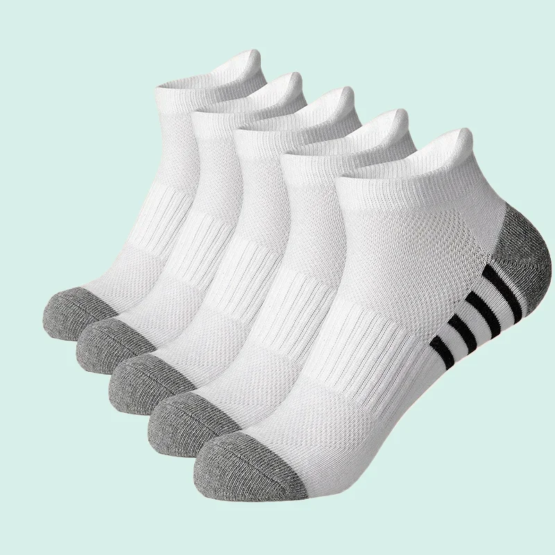 5/10/20 Pairs Sports Solid Color Short Sock Cycling Breathable Mesh Ankle Running Socks 100% Cotton High Quality Men Women Socks