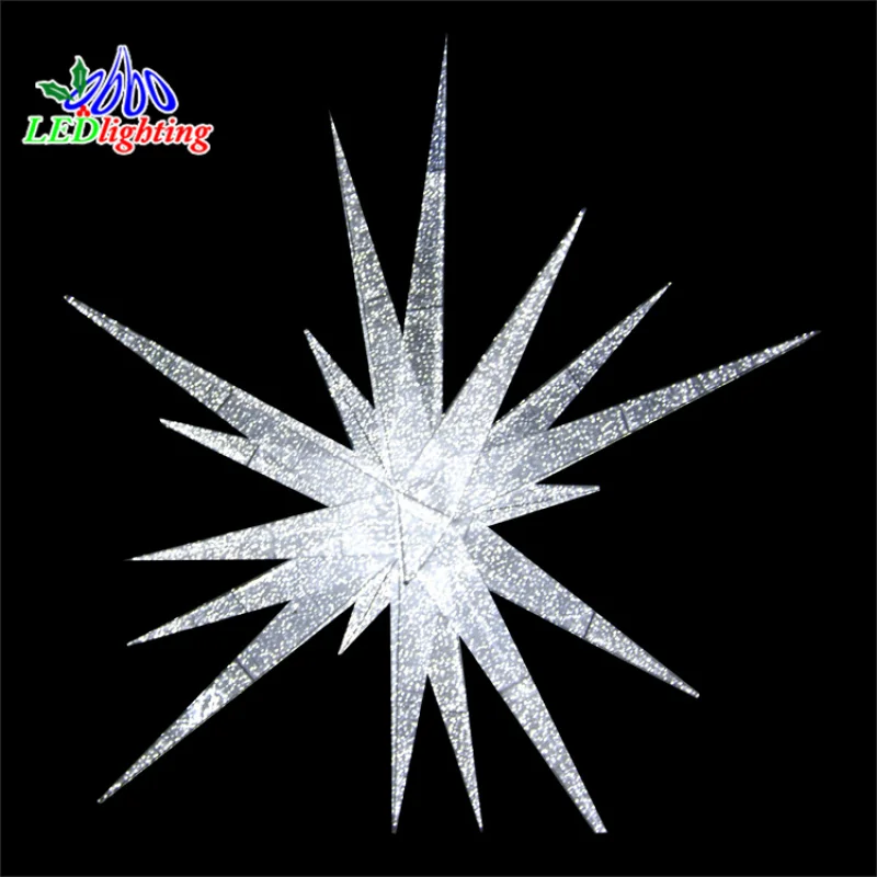 

Custom. outdoor led motif lights lighted 3D stars decoration