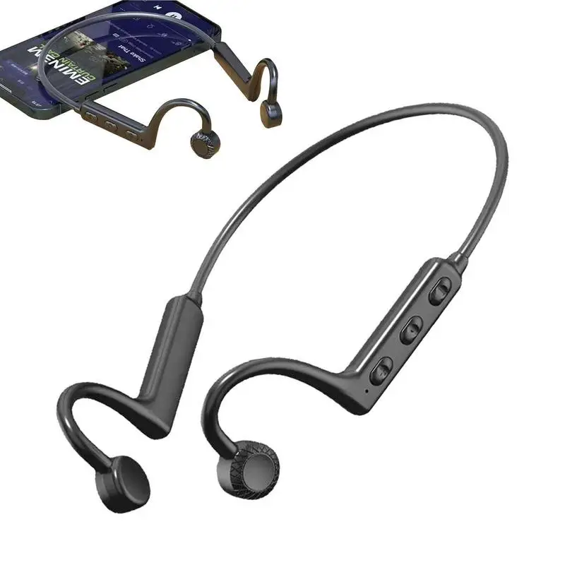 Fones de ouvido de condução óssea pescoço pendurado fone de ouvido sem fio adequado para ciclismo correndo caminhadas mochila fitness yoga