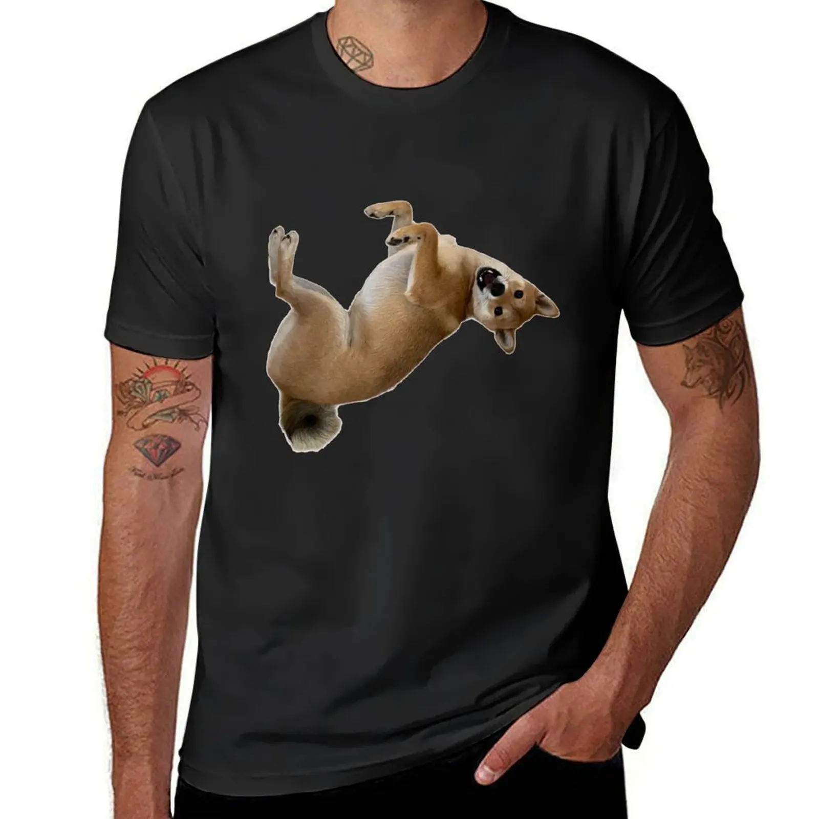 Shiba Inu Happy Doggie T-Shirt funnys Aesthetic clothing Men's t-shirt