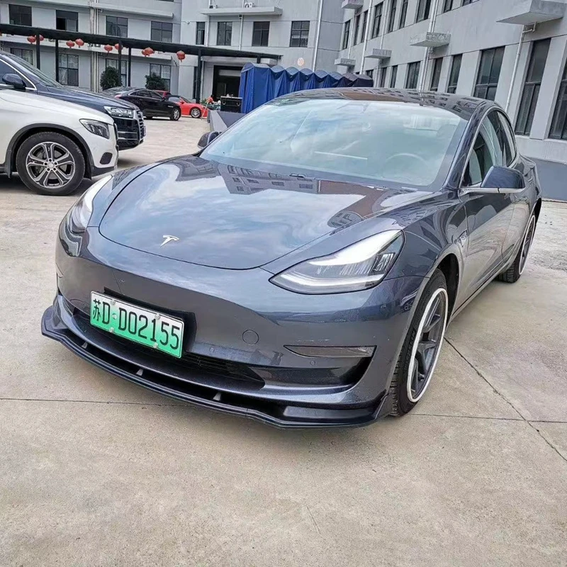 ABS 3-stage Front Bumper Lip Spoiler Bumper Lip Spoiler For For Tesla Model 3 Sedan 4-door  16~18