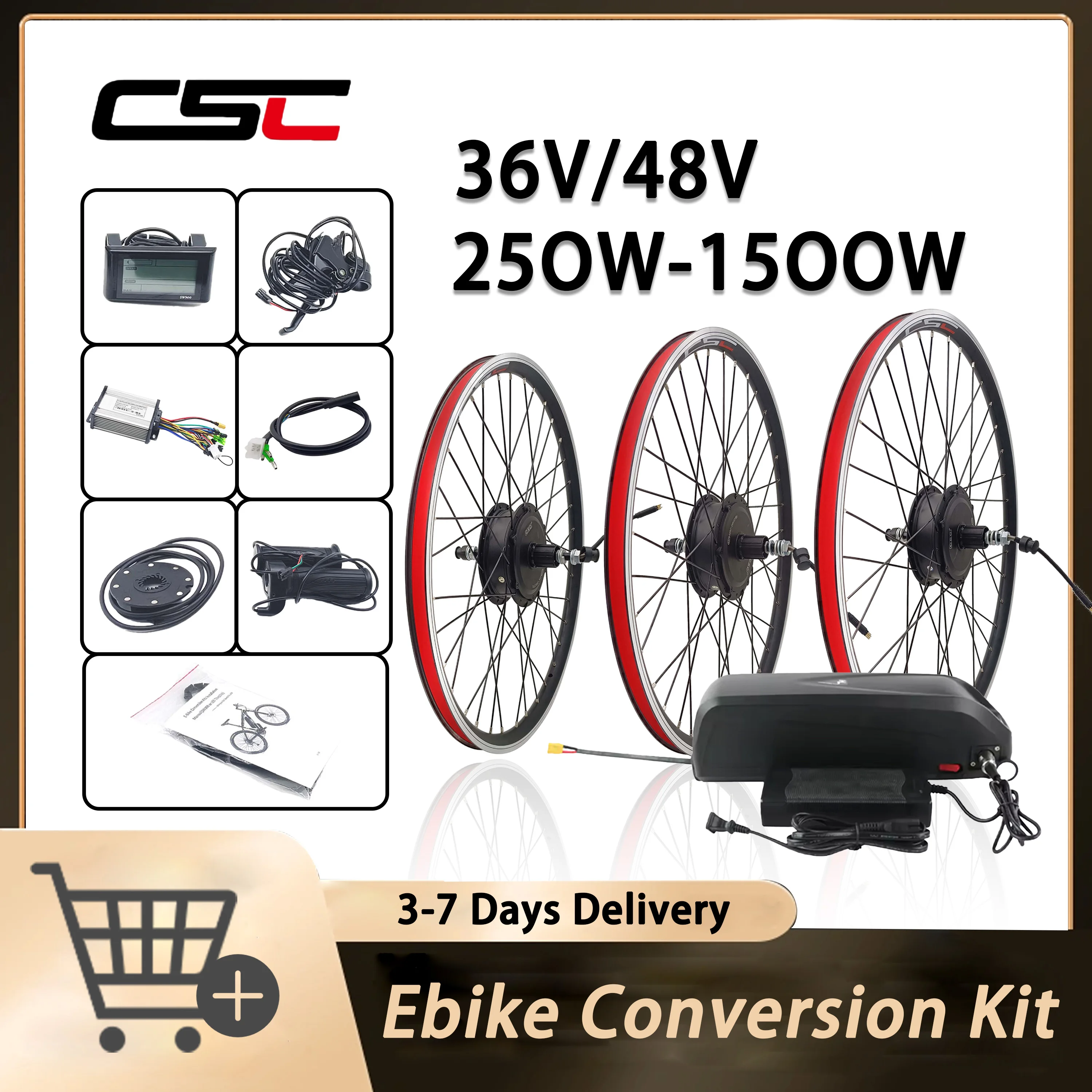 eBike36V/48V20”26“27.5”28“29"700CWheelElectricBikeConversionKitFront/RearDriveEngineSW900display