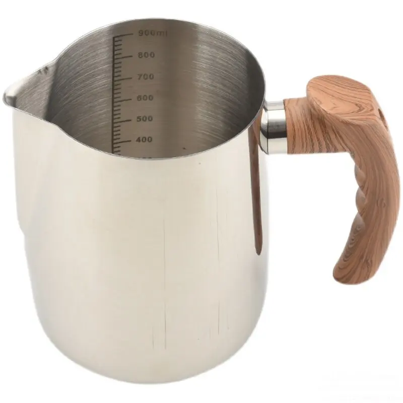 Stainless steel latte cup with graduated thickened commercial coffee milk foam cup