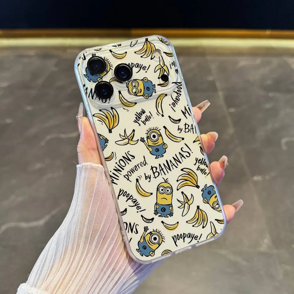 C-desenho animado fofo m-minions-s capa de telefone para iphone 17,16,15,14,13,12,11 pro, max, plus, x,xs, xr, se4, e mini capa macia transparente