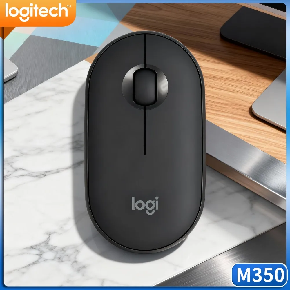 Portable 2.4G Bluetooth Wireless Mouse Logitech M350 PEBBLE Slim For Notebook PC Tablet Home Travel Work
